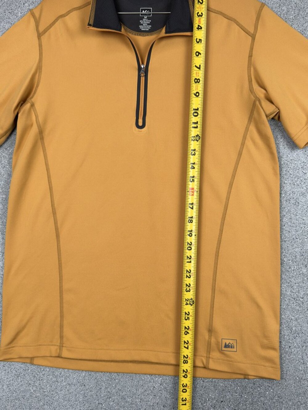 REI Venturi Quarter Zip Shirt Men's M Running Hiking Training Yellow 808880 - Picture 7 of 9